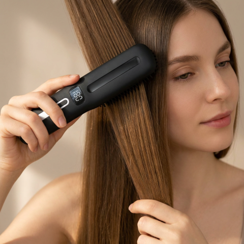 SilkBrush Pro™ – Bezprzewodowa Szczotka Prostująca do Włosów