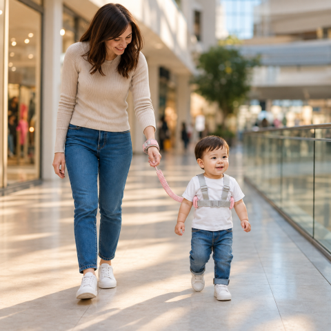 SafeSteps™ – Regulowane Szelki Bezpieczeństwa dla Dzieci z Linką i Blokadą na Kluczyk